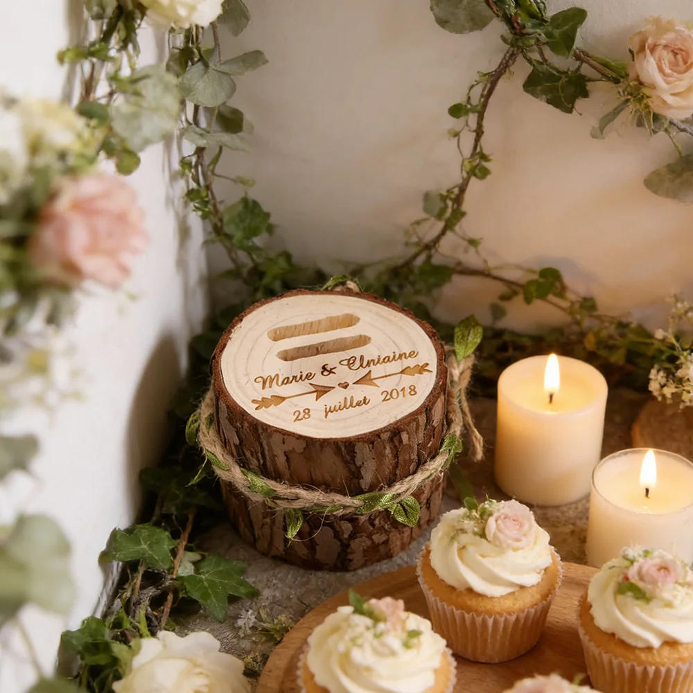 

Personalized Rustic Wedding Ring Bearer Box, Custom Wooden Ring Holder, Engagement Ring Box, Wedding Decor, Wedding Gifts