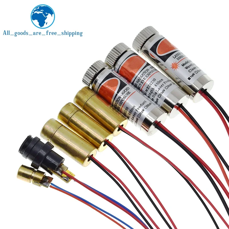650nm 5mW Red Point / Line / Cross Laser Module Head Glass Lens Focusable Focus Adjustable Laser Diode Head Industrial Class