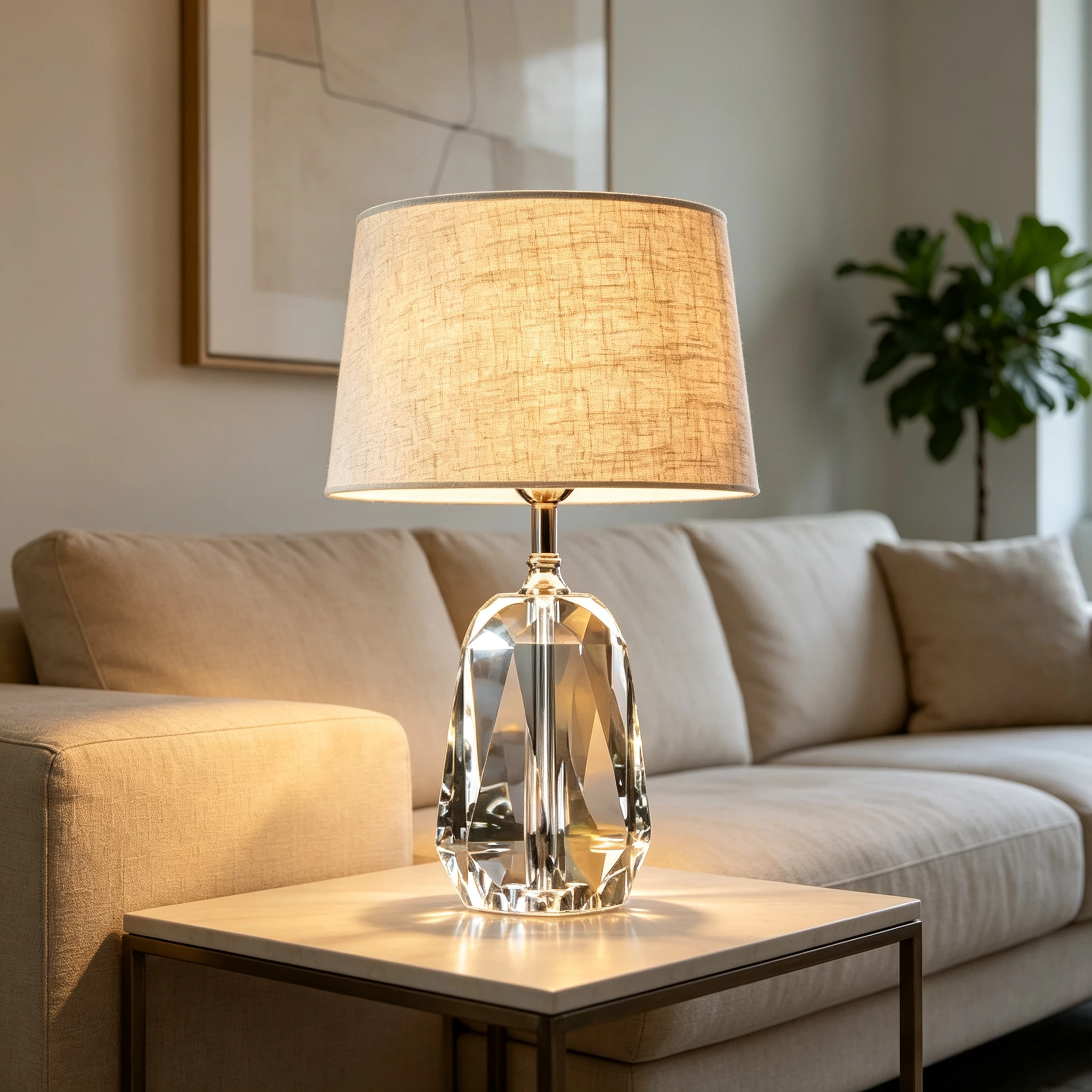 American Luxury K9 Crystal Desk Lamp Modern Simple Table Light for Living Room Bedroom Study Hotel Designer Model Room Decor Led