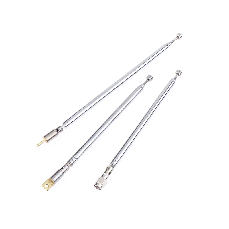 48/64cm 6 Section Metal Full-Channel Am Fm Radio Telescopic Antenna 360 Degree Rotating Antenna Aeial Universal Car Rod Antenna