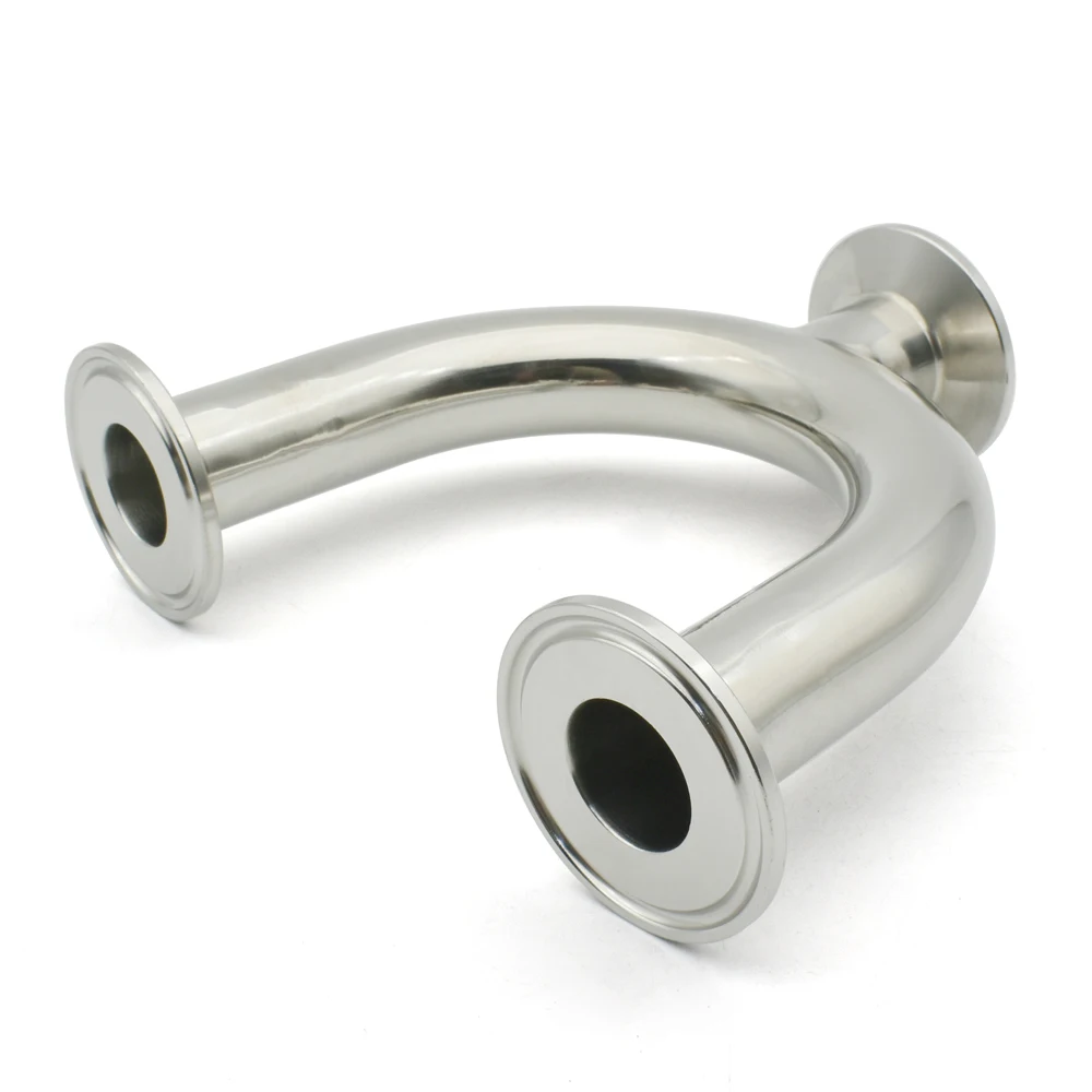 19/25/32/38/45/51mm Sanitary Grade U-bend, U-3-way Bend, 304 Stainless Steel Three Clip U-bend Joint