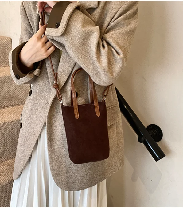 Retro Leopardenmuster Mini-Umhängetasche Kleine Quadratische Wildleder-Oberfläche Vielseitige Trendige Handytasche – Detail 14
