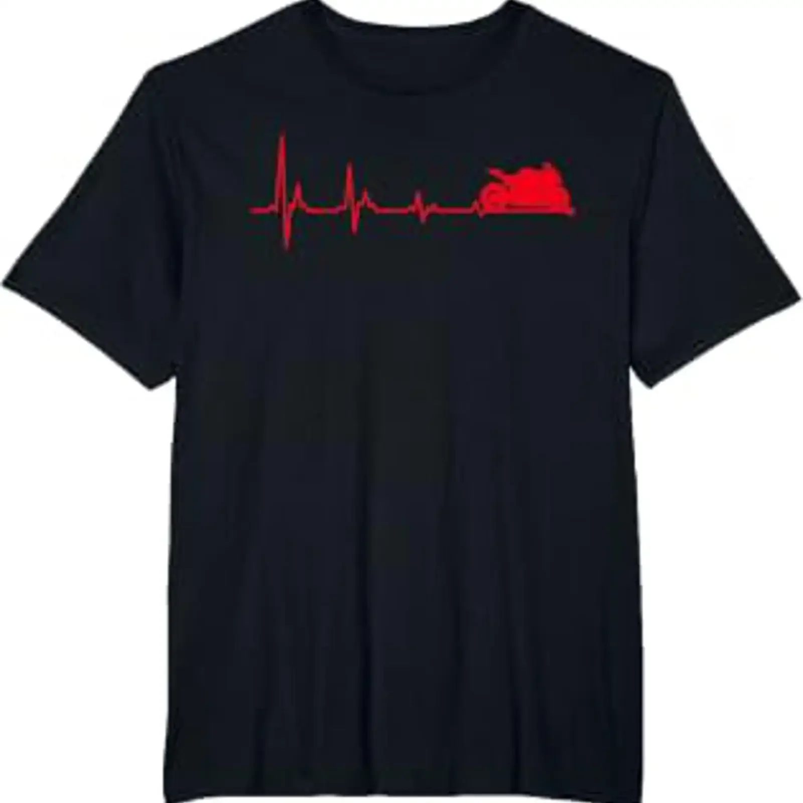 T-shirt vintage pour fans de moto avec motif Cœur battant, streetwear délavé, vêtements de créateur doux, mode décontractée pour homme