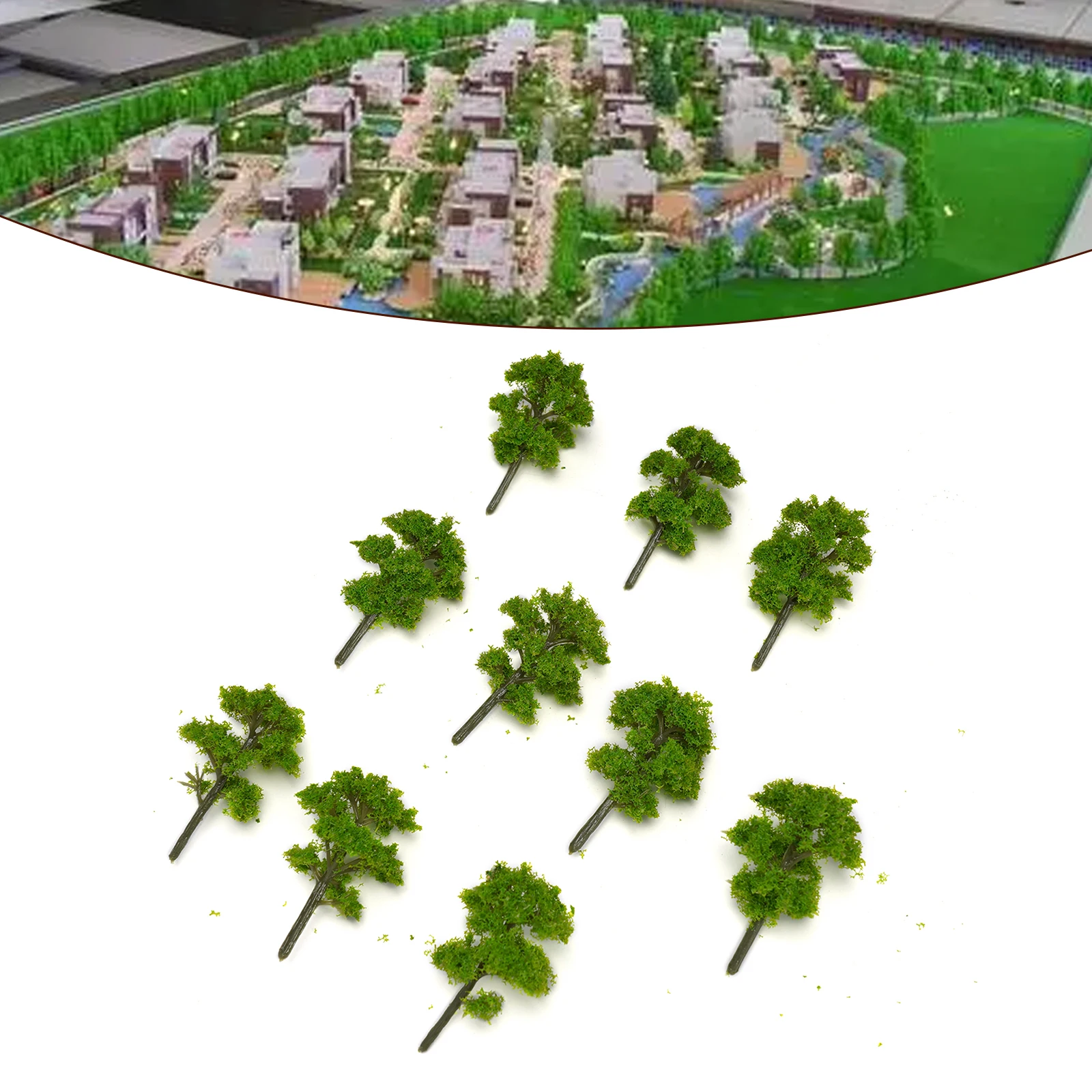 10PC 7/9cm Model Trees Train Railroad Layout Diorama Mini Scenery Plastic Scale Scene Building Landscape Miniature Tree Decor