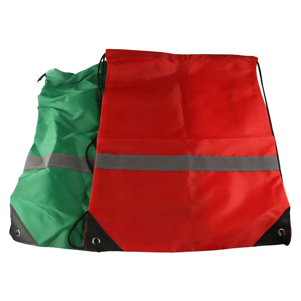 

Reflective Stripe Drawstring Gym Backpack Waterproof 210D Polyester Nylon Sports Shoulder Bag All-Match Portable Fitness Handbag