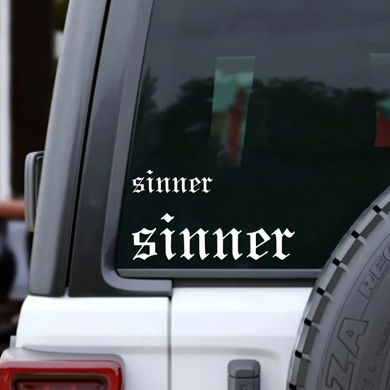 Sinner Sticker Funny Quote Vinyl Decal Waterproof Car Window Motorcycle Helmet Laptop Dark Style Decor