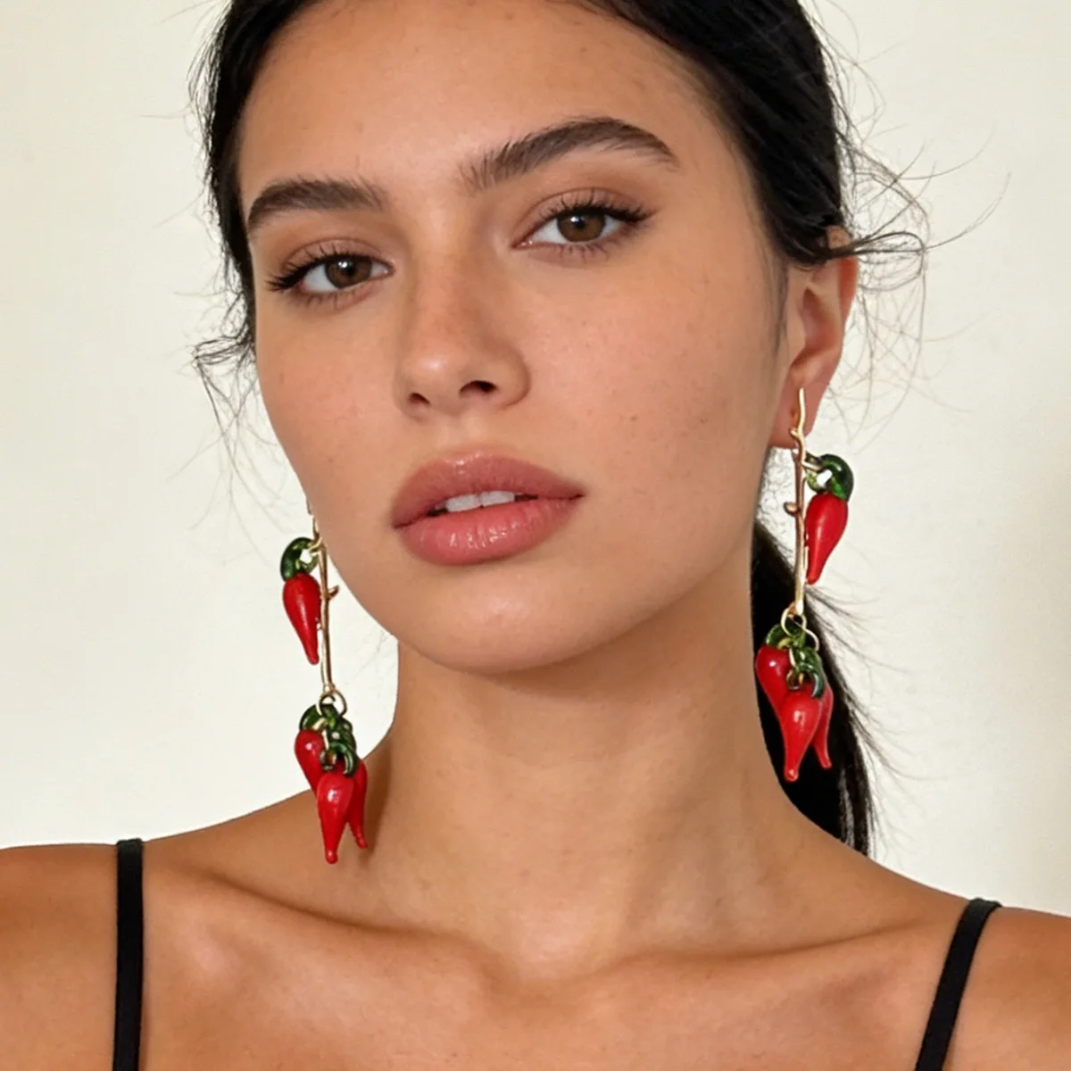 Elegant European And American Creative Small Pepper Murano Glass Earrings for Ladies Commute High-End Sensation Jewelry Daily Pa