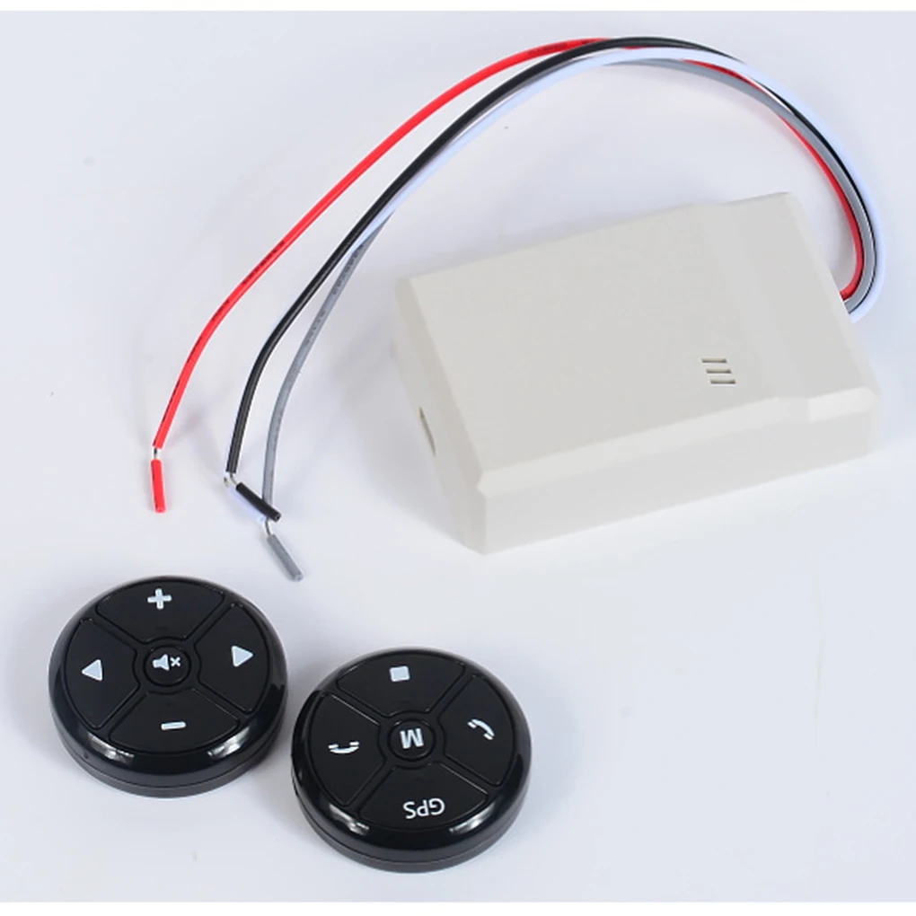 

Universal Car Steering Wheel Controller 4-Key Music Wireless GPS Navigation Remote Control Buttons Black