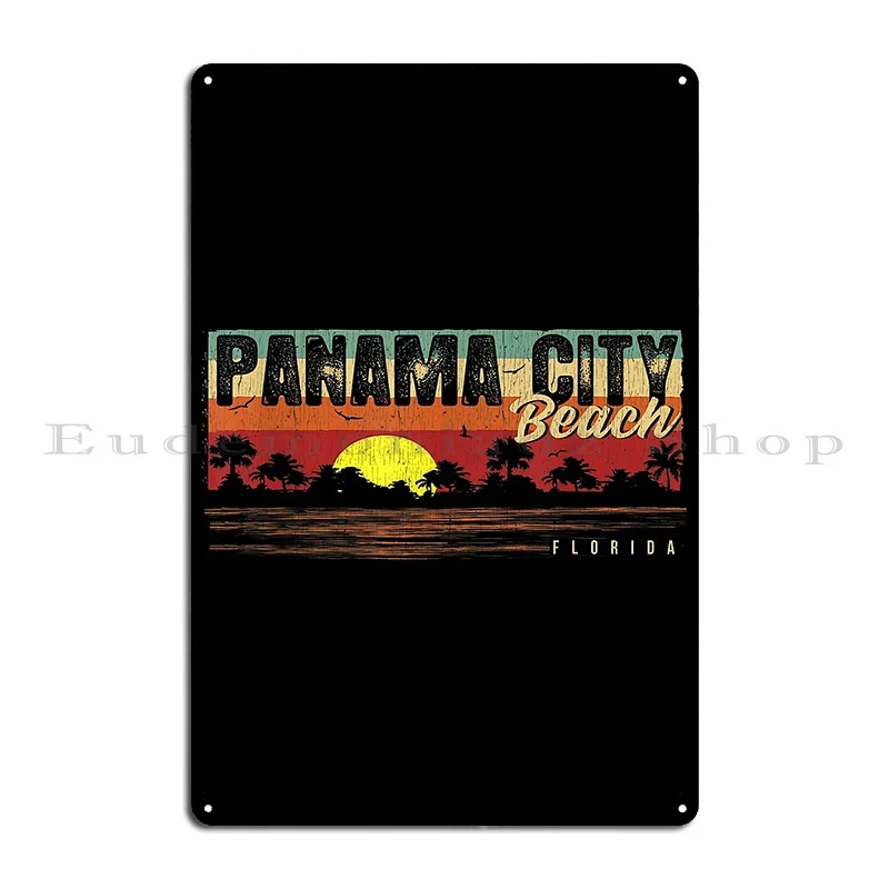 خمر الاستوائية بنما مدينة شاطئ علامة معدنية نادي طباعة المرآب نادي جدار ديكور نادي الحفلات تين تسجيل ملصق #1