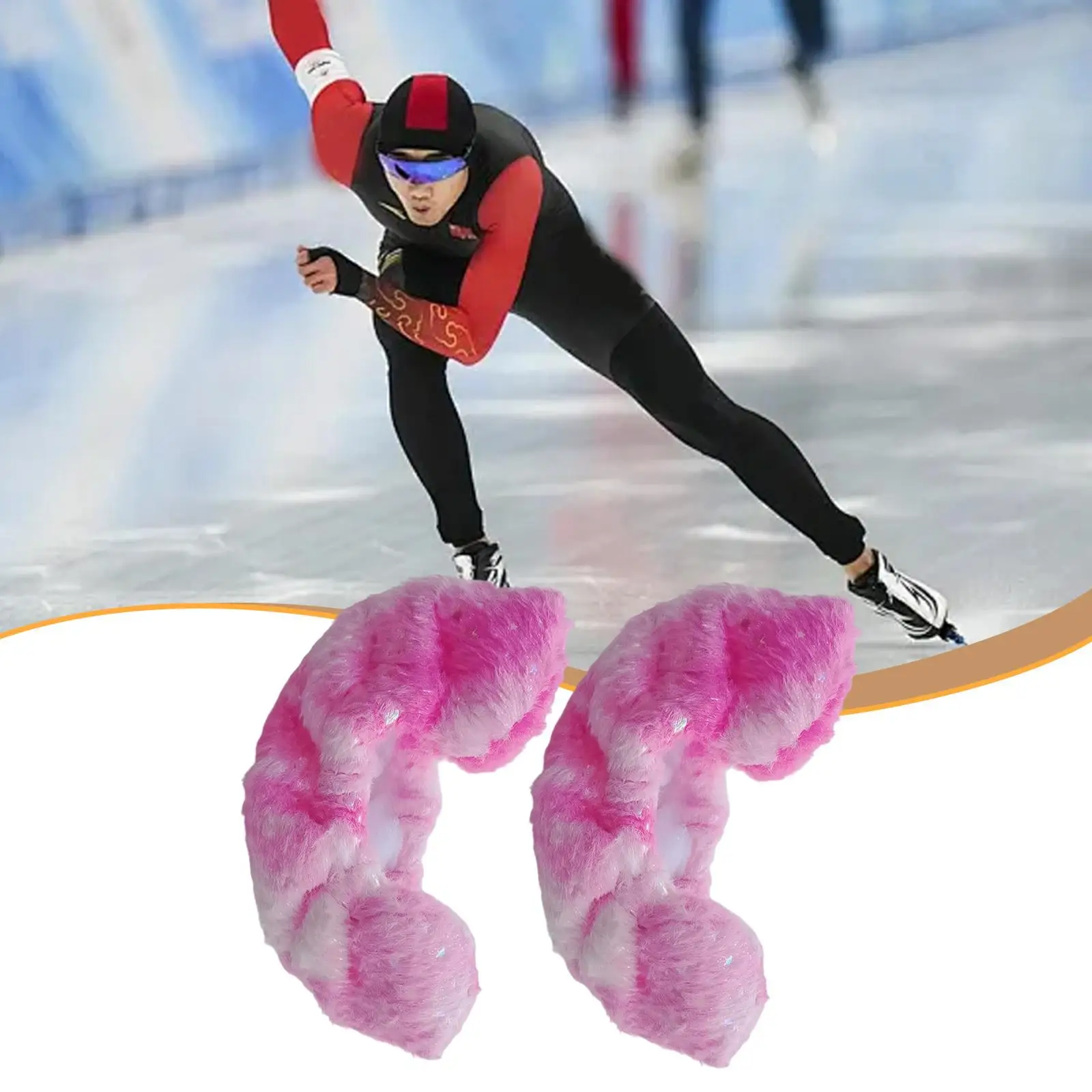 

Pink Plush Ice Skate Protector Soft Water Absorbing Covers Artistic Skating Accessories for Figure Skates