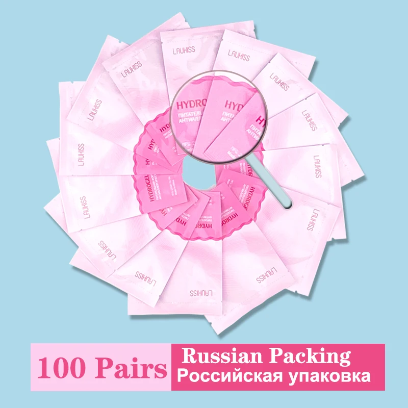 25/50/100 Paar Eye Patches Onder Wimper Pads Voor Building Papier Patches Roze Lint Gratis Stickers voor Valse Wimpers LAUKISS