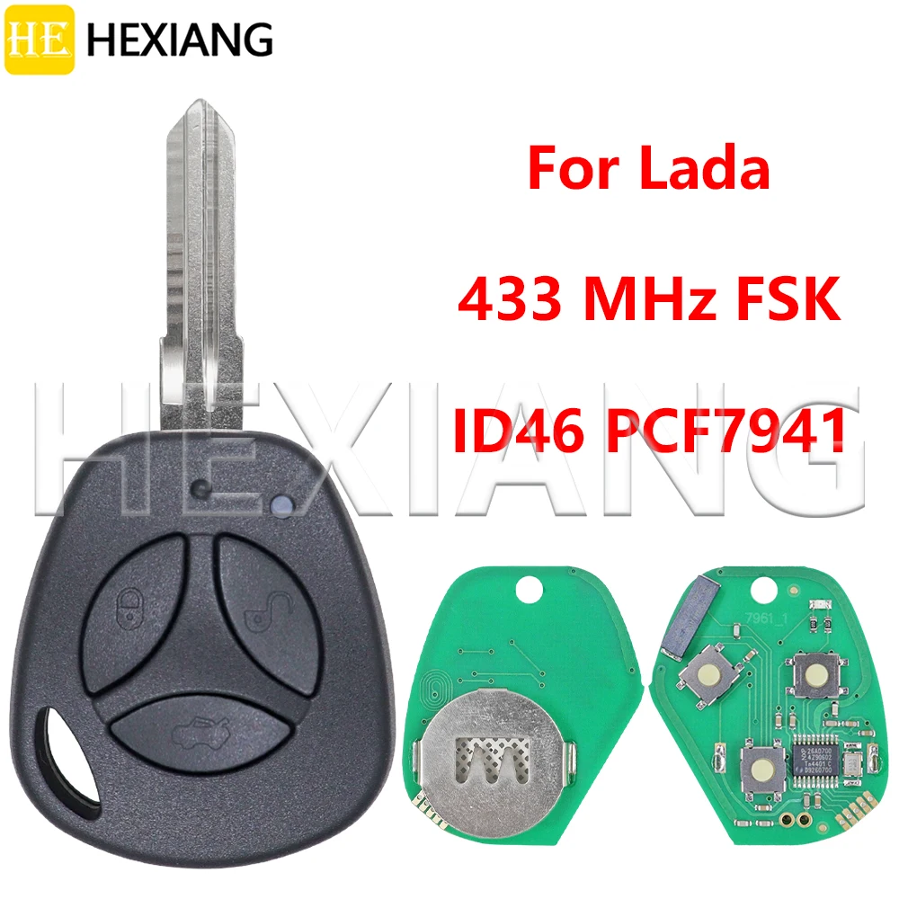 HE ID46 PCF7941 Chip 433MHz FSK Repalcement Car Remote Key For Lada Vesta Granta Priora XRay X-Ray Kalina
