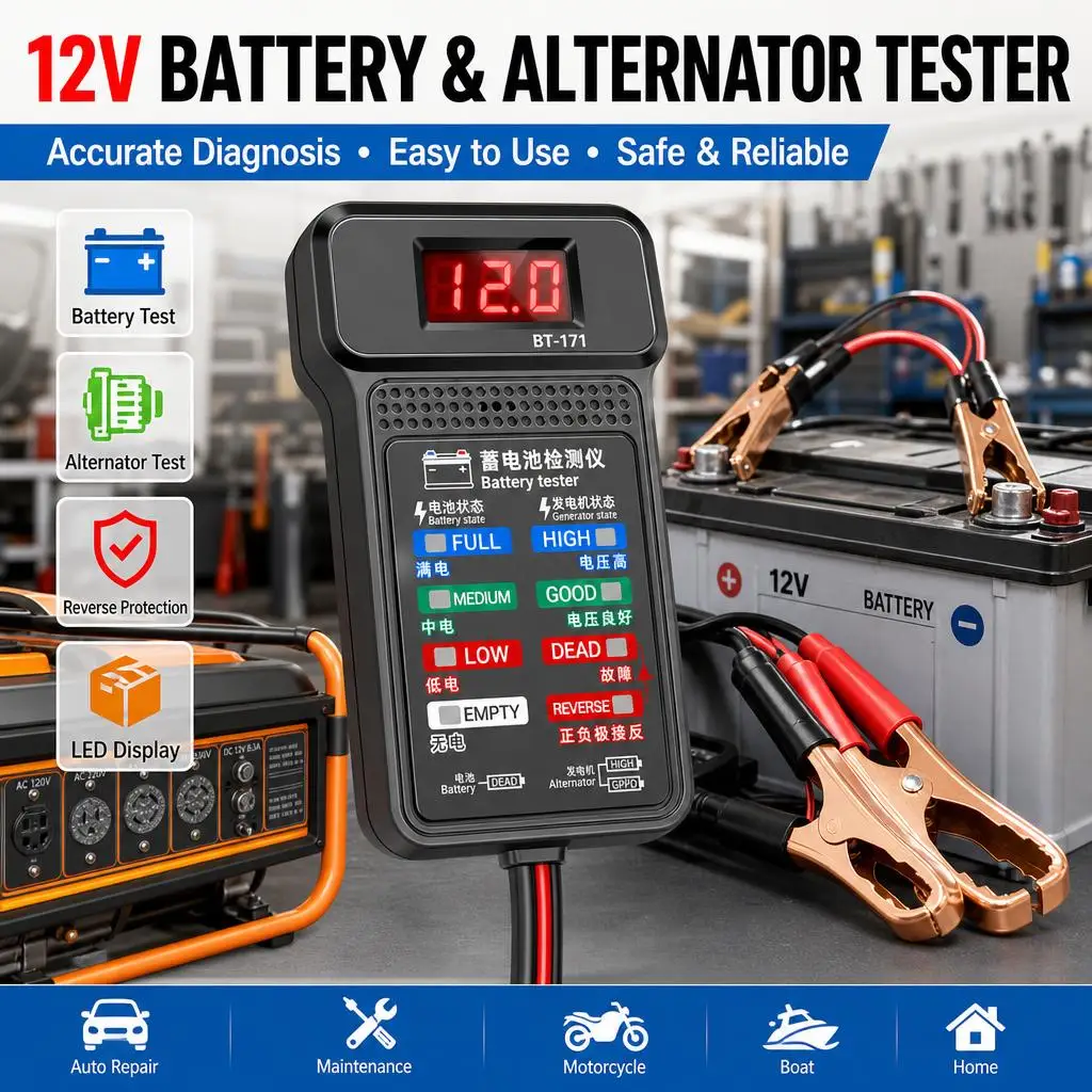 12V Car Battery Tester Battery Start-Up Test Multifunctional Quality Relay Tester