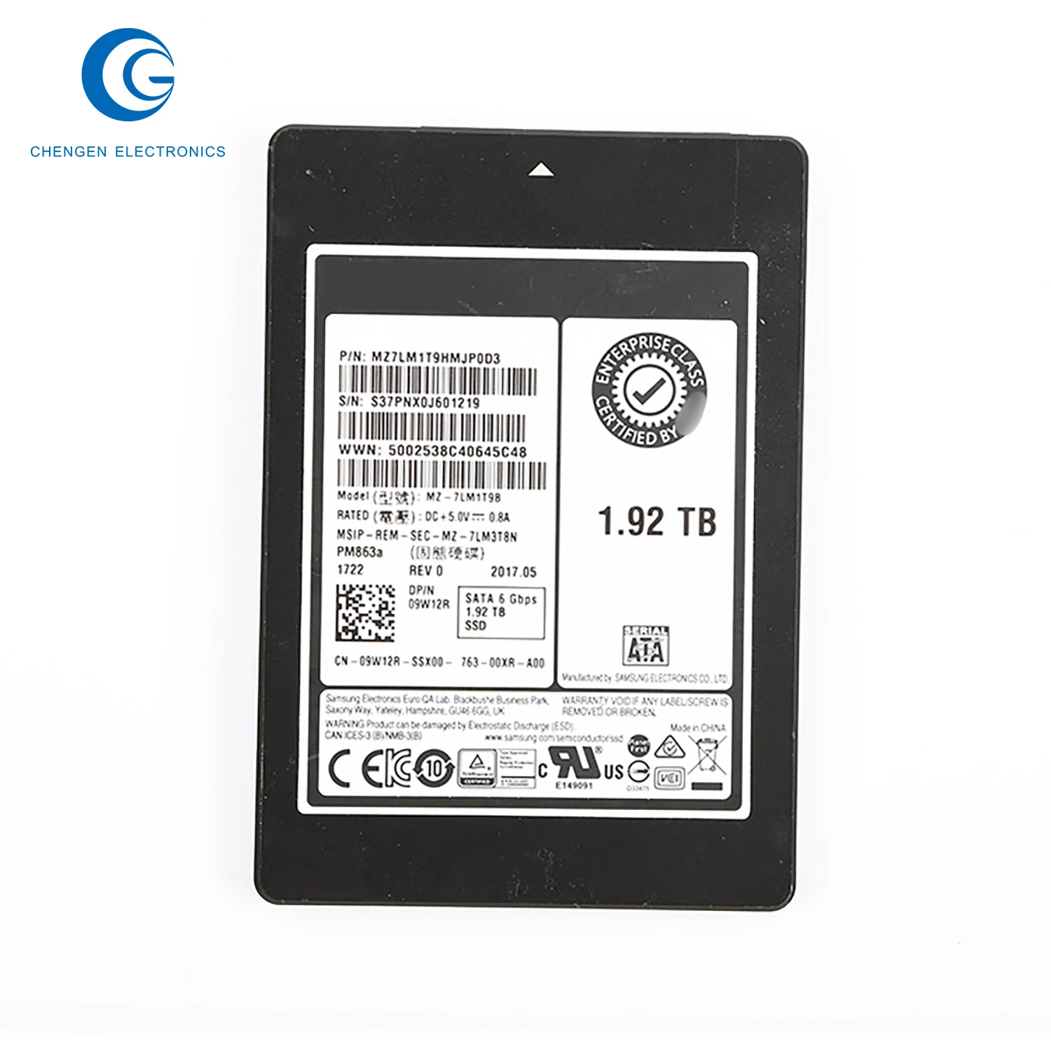 Hot Selling 9W12R Pm863A Mz7Lm1T9Hmjp0D3 2.5Inch Sff 1.92Tb Multi-Level Cell Sata 6Gb/S 2.5-Inch Solid State Drive
