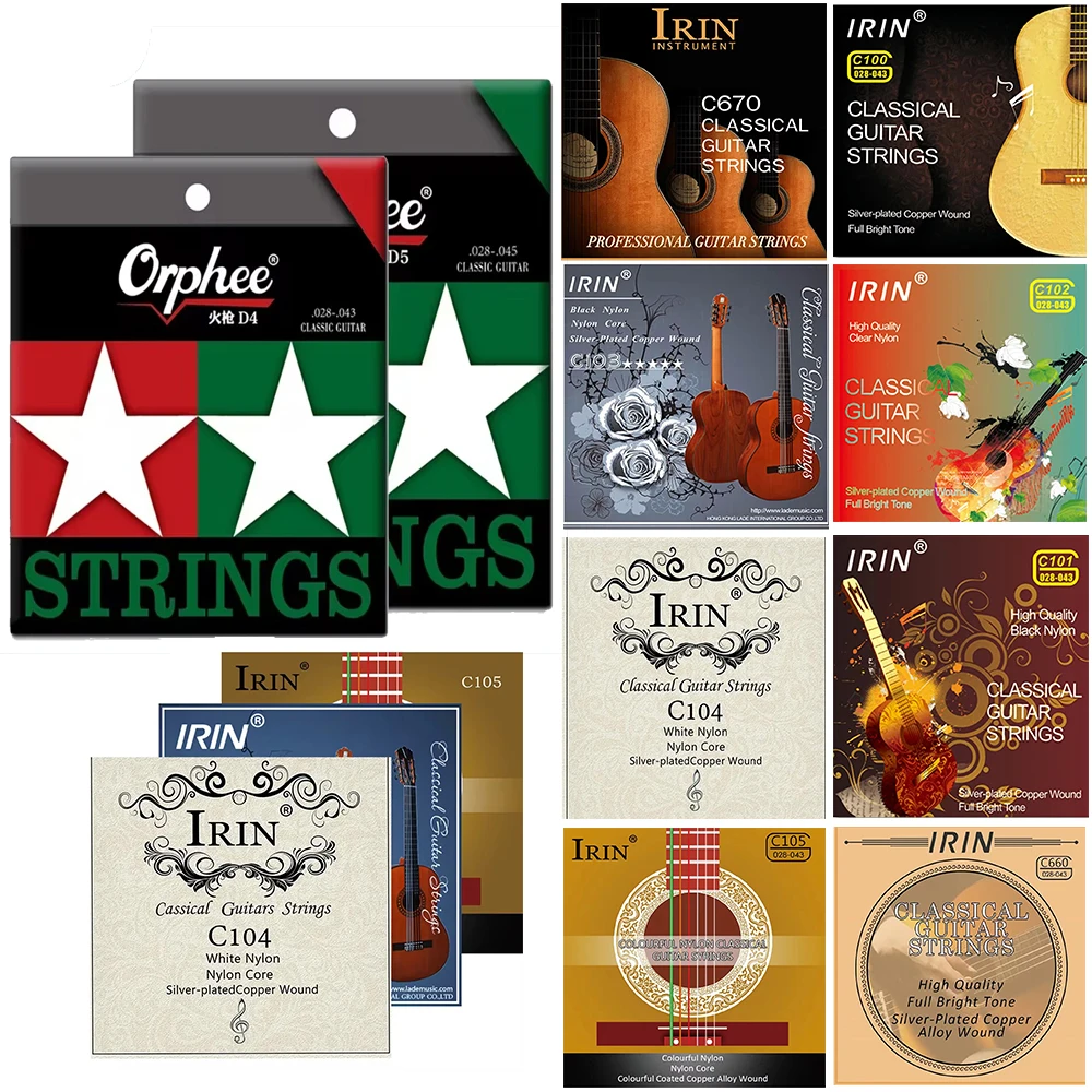 

Струны для классической гитары 6 шт., нейлоновые струны из углеродистой стали с шестигранным сердечником, антикоррозийные, детали для классической гитары