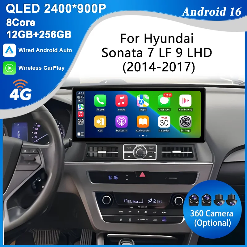 for Hyundai Sonata 7 LF 9 LHD 2014-2017 12.3