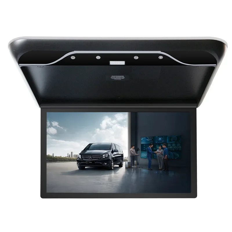 19" Car Flip Down Ceiling Roof TV Mount  Monitor with Ips Touch Screen BT Audio out MP5 Player