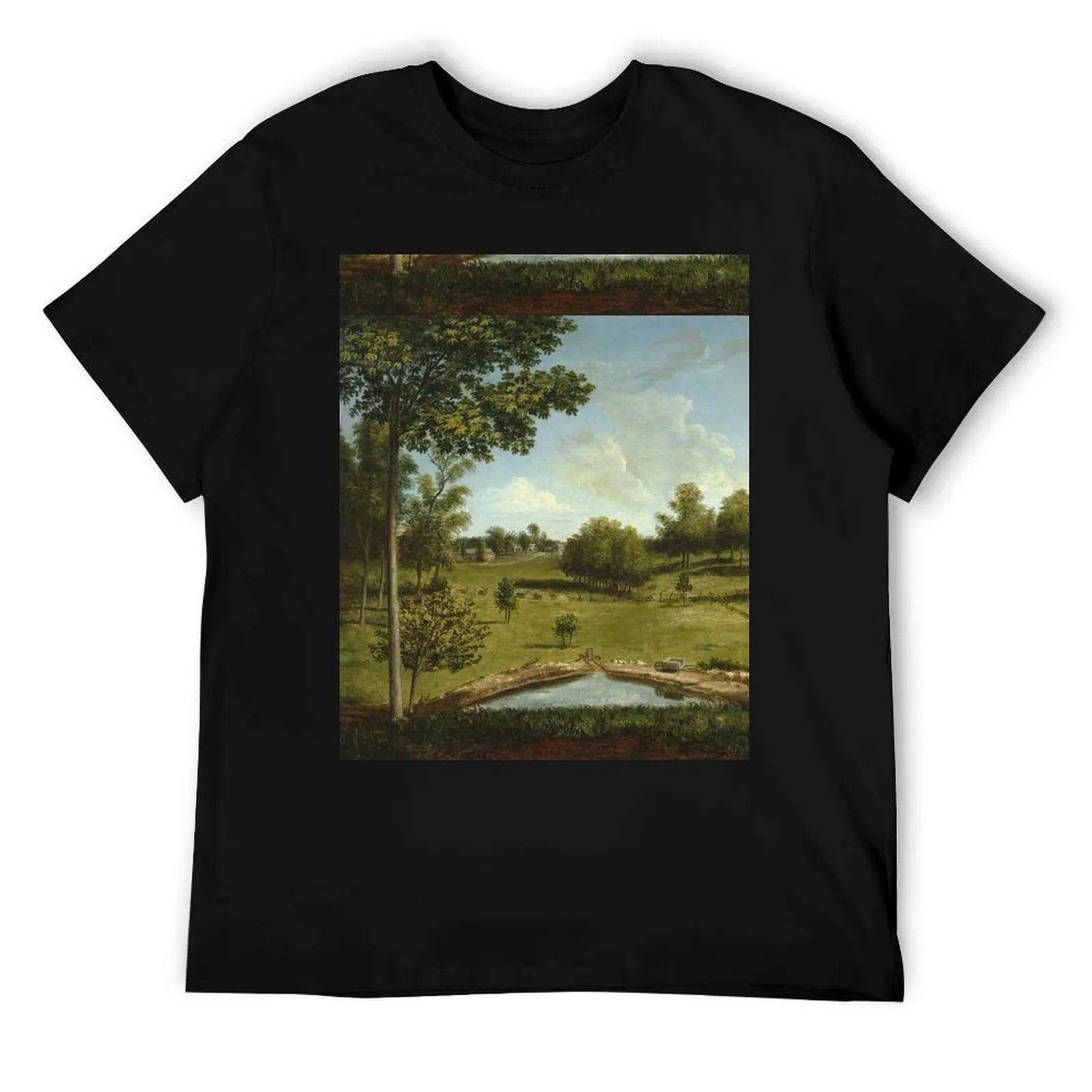 

Футболка Charles Willson Peale-Scenerape Looking Toward Sellers Hall From Mill Bank, мужские футболки с рисунком, мужская футболка, футболка