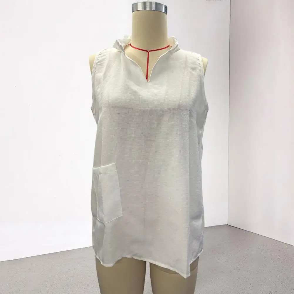 

Breathable Women Blouse Women’s Cotton Linen V Neck Top Loose Fit Breathable Shirt Comfortable Vest for Work Party Vacation