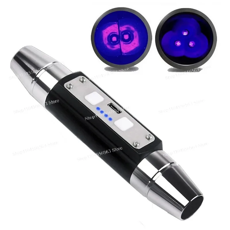 Long-wave and short-wave ultraviolet flashlight lamp 254 - 395 nanometers, mineral fluorescent powder detector, UVA, UVC