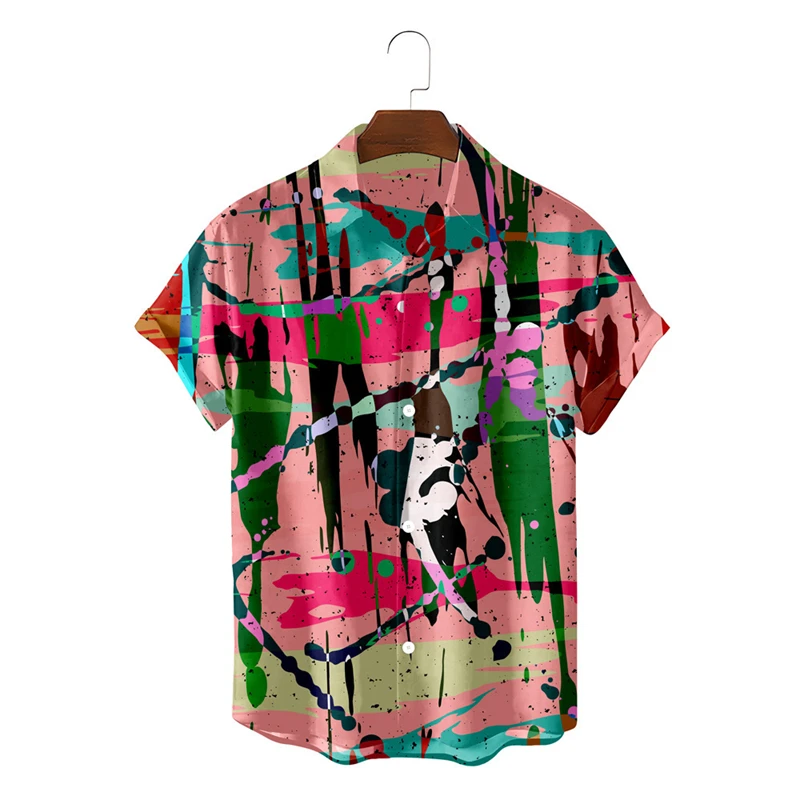 Camisas hawaianas con estampado de flores para mujer, Camisa de viaje de manga corta con estampado 3D de rayas de árbol de coco Hawaiano, ropa de playa a la moda