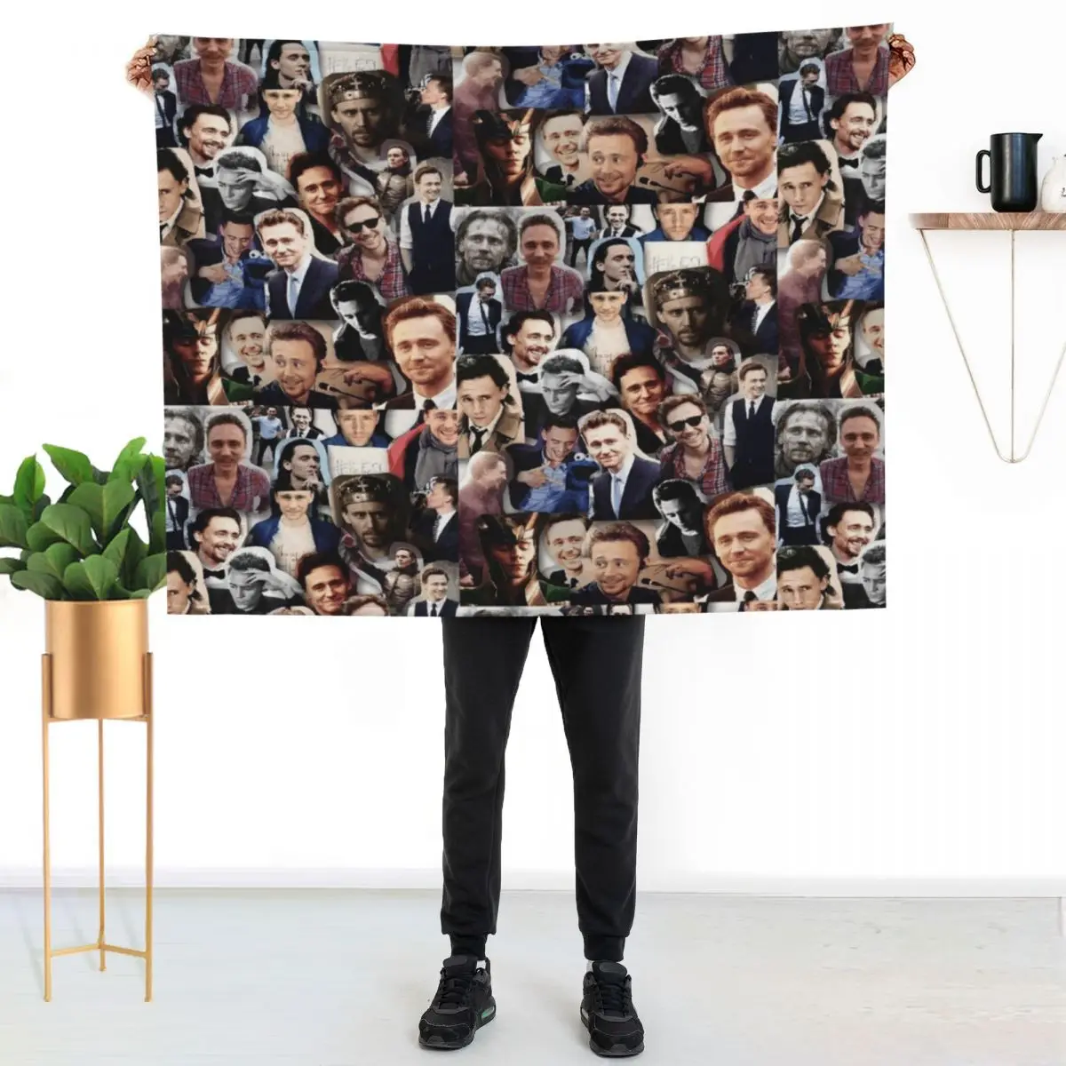 

Tom Hiddleston collage Throw Blanket Color Fast Cozy Throw Blanket