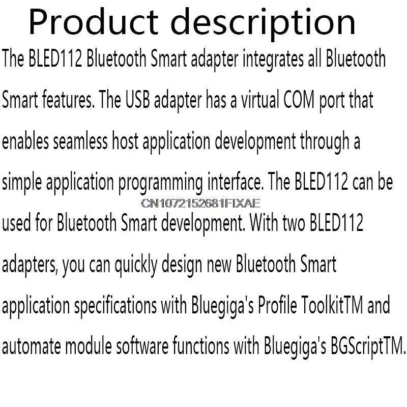 Módulo Bluetooth Silicon Labs Bluegiga BLED112 Bluetooth Smart Dongle pronto para dispositivos Linux, Android e Windows BLED112-V1