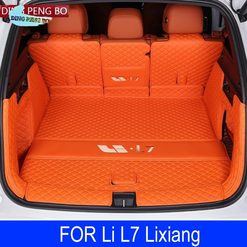 Коврики в багажник для Lixiang LI L7, полностью окруженная кожа, прочные коврики для багажника, коврики для багажника, полное покрытие, аксессуары для салона автомобиля