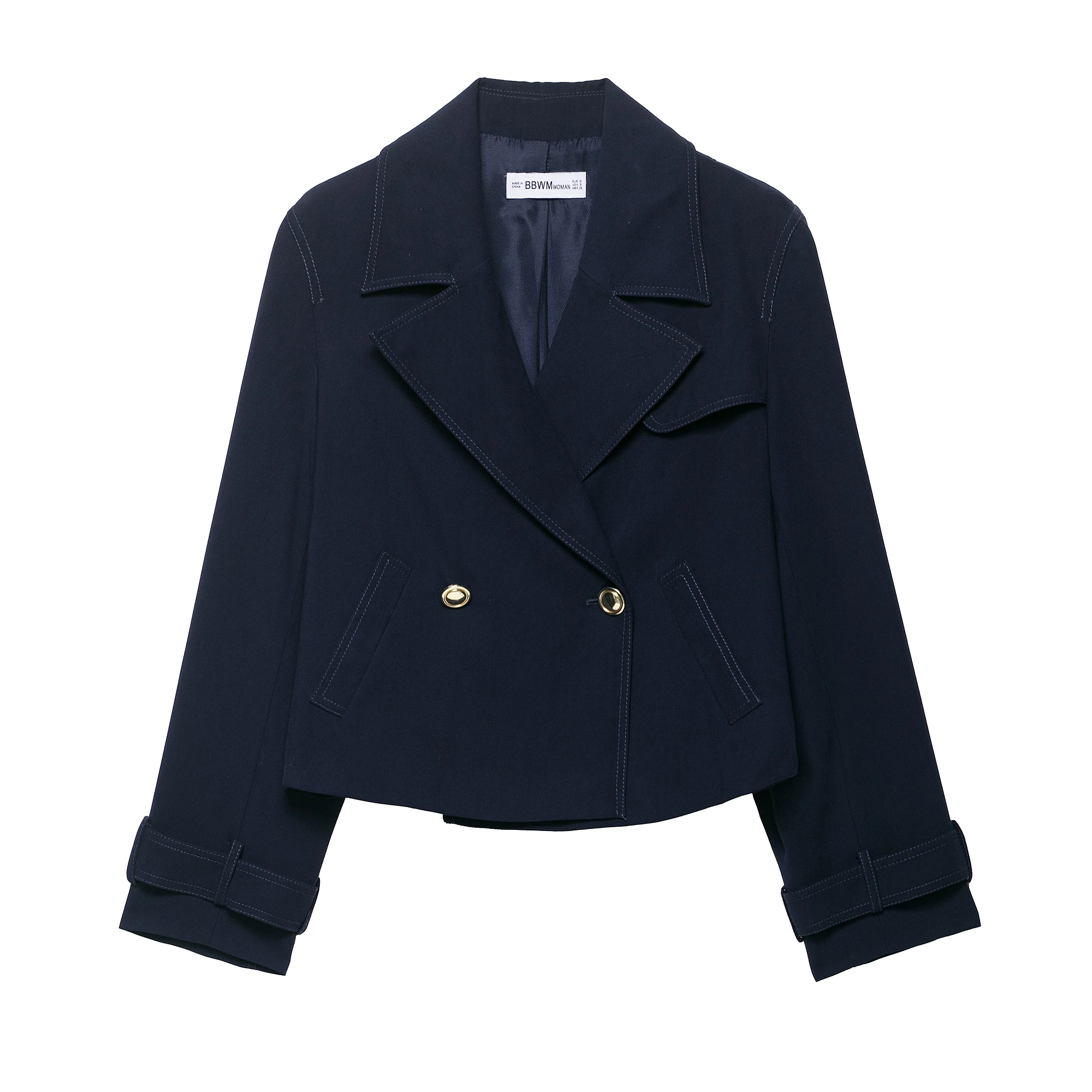 

Women's clothing autumn new products simple versatile casual and fashionable solid color simple commuting double-plate jacket
