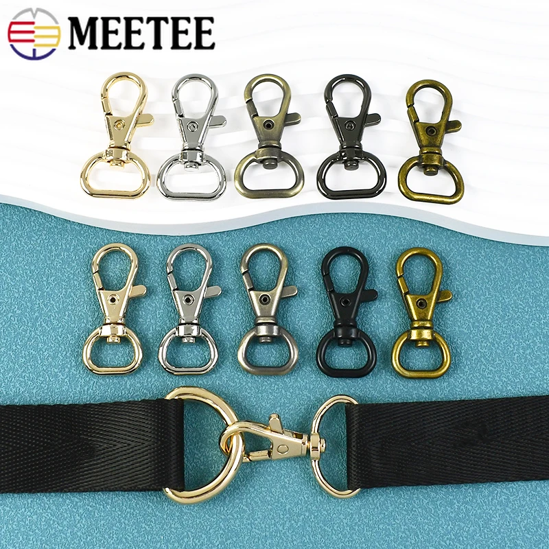 

5/10/20Pcs Meetee Metal Lobster Clasp 13-25mm Swivel Trigger Keychain Clasps Bag Strap Carabiner Clips Snap Hook Buckle Hardware