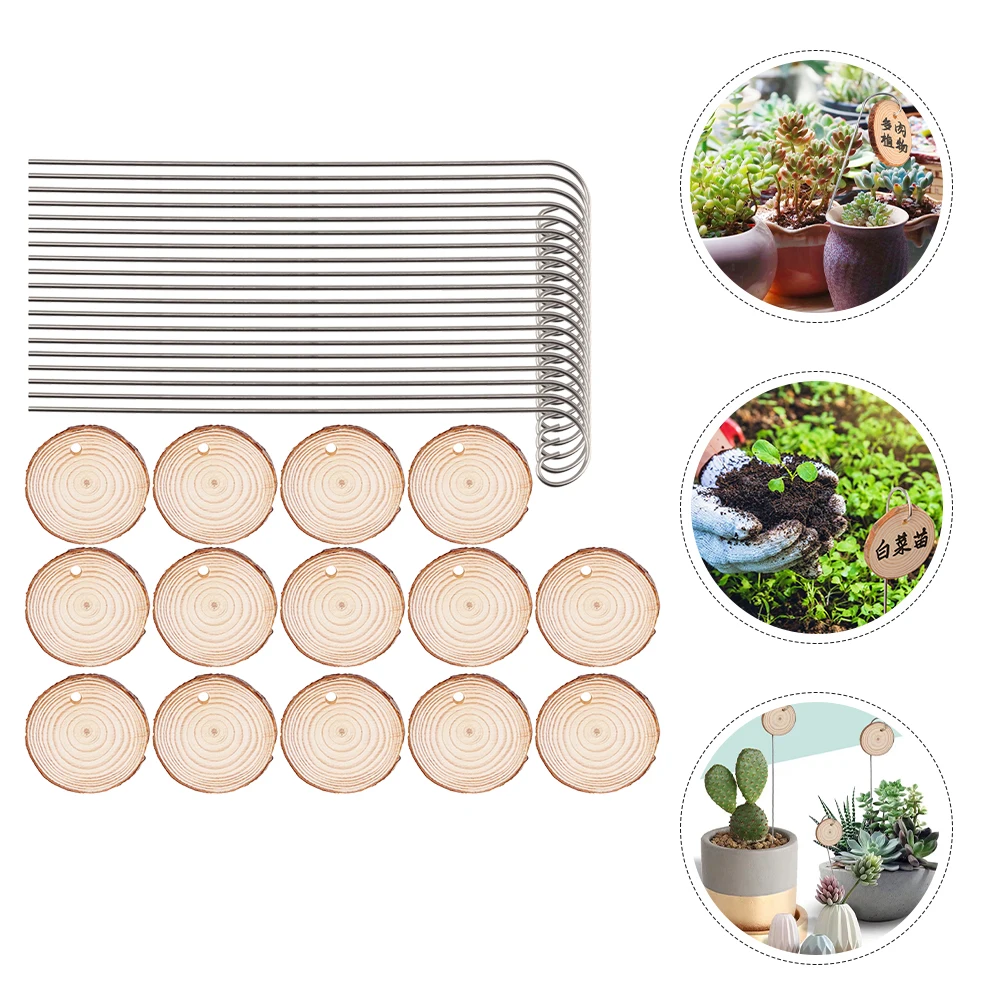 

1 set Wooden Plant Labels Round Shape Garden Label Stakes Durable Markers For Succulents Potted Plants Outdoor Gardening