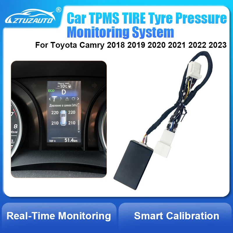 

Для Toyota Camry 2018-2023 TPMS цифровой ЖК-дисплей для шин, автоматическая охранная сигнализация, система контроля давления в шинах Camry 2019 2020 2021