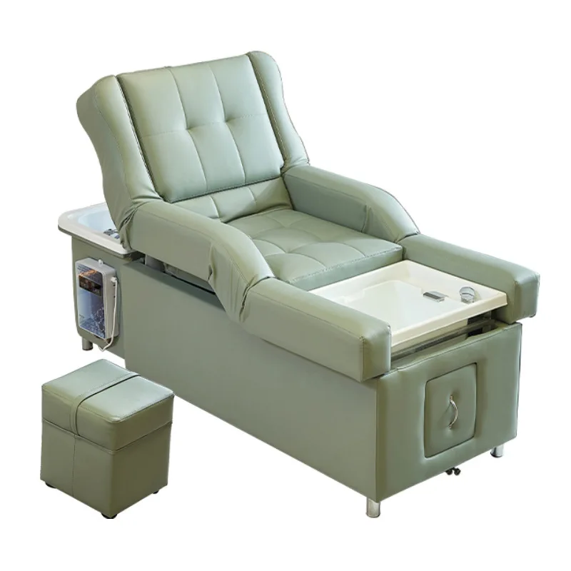 

Spa Hair Wash Station Massage Shampoo Bed with Oversized Salon Shampoo Bowl and Water Circulation Steam