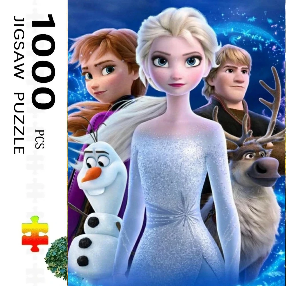 

1000 элементов пазла с Эльзой из Диснея, для домашнего декора, для взрослых, семейные игры, напольные пазлы, развивающие игрушки для детей