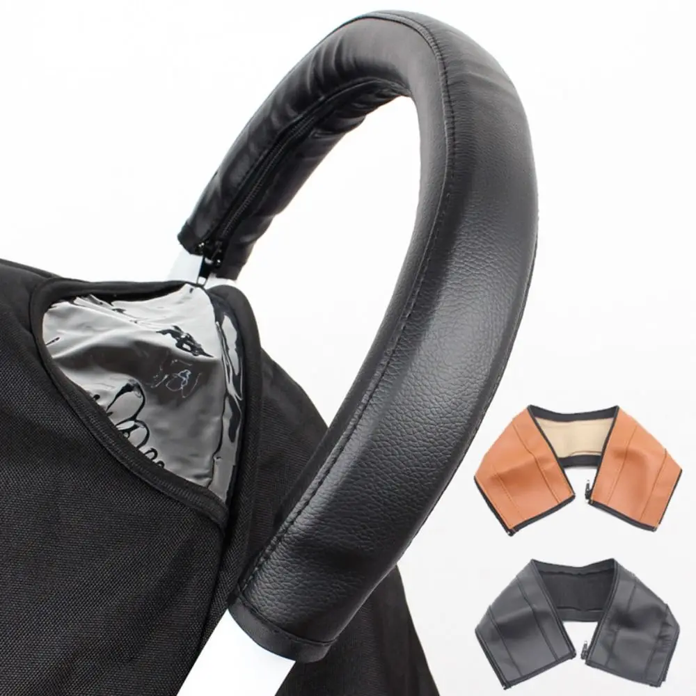 Durable PU Stroller Handlebar Cover Universal Zipper Style Kid Pram Handle Sleeve Anti Slip Washable Protective Glove