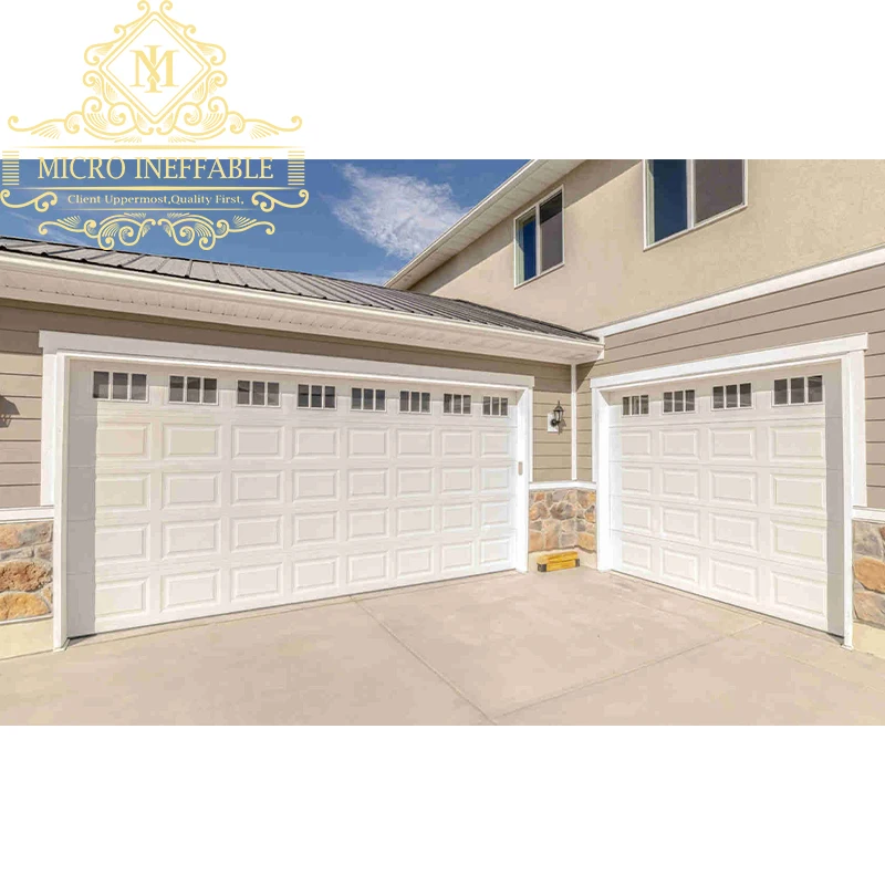 

New Design Customized Insulated Glass Steel Sectional Automatic White Aluminum Flip Up Garage Door With Remote Control