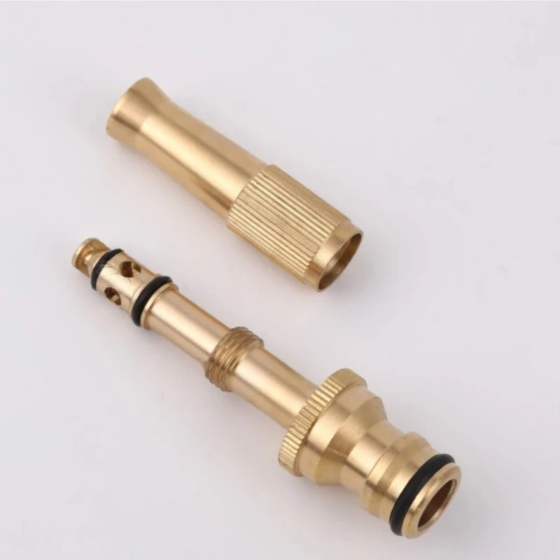 Solid Copper Thickened Pressure Boosting Spray Gun with Hose, Universal Connector, Adjustable for Washing and Watering Flowers