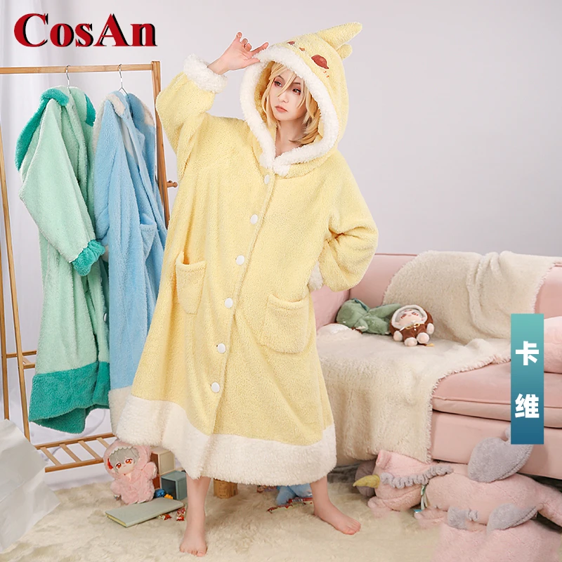 CosAn Hot Game Genshin Impact Kaveh/Alhaitham/Kaeya/Diluc Cosplay Kostüm Süße Kawaii Pyjamas Plüsch Nacht-Robe Tägliches Tragen