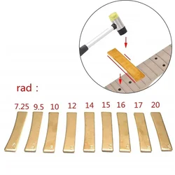 Rayo de guitarra de 9 tamaños, diapasón de latón, prensa de traste, inserto de Caul, radio de guitarra de latón DIY, prensa de traste, herramienta Luthier de inserción de Caul