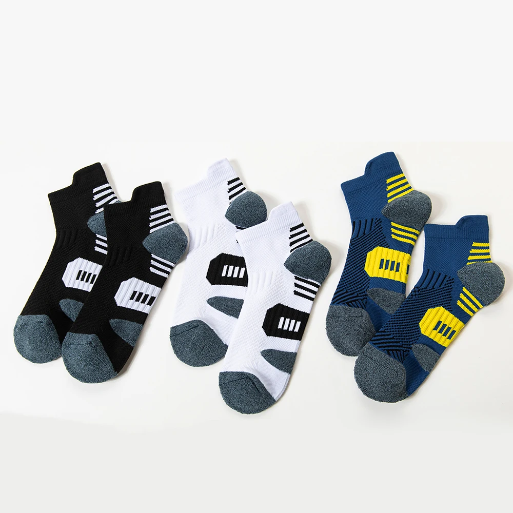 3 คู่ Professional กีฬาถุงเท้าผู้ชายผู้หญิงวิ่งมาราธอนถุงเท้าสําหรับ Man ฟิตเนสถุงเท้าสั้นถุงเท้าผ้าขนหนูหนากลางแจ้ง