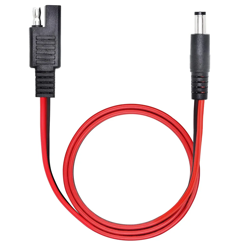 

60cm/2Ft 14AWG SAE Plug to DC 5.5x2.1mm Male Converter Adapter Cable for Cars Motorcycles RV Solar Panels Portable Battery etc.