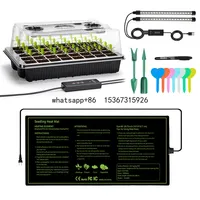 BAVA LED Grow Light Hydroponic Plant Germination kit 40 Cells Seedling Starter Trays with Digital Thermostat Controller Heat Mat