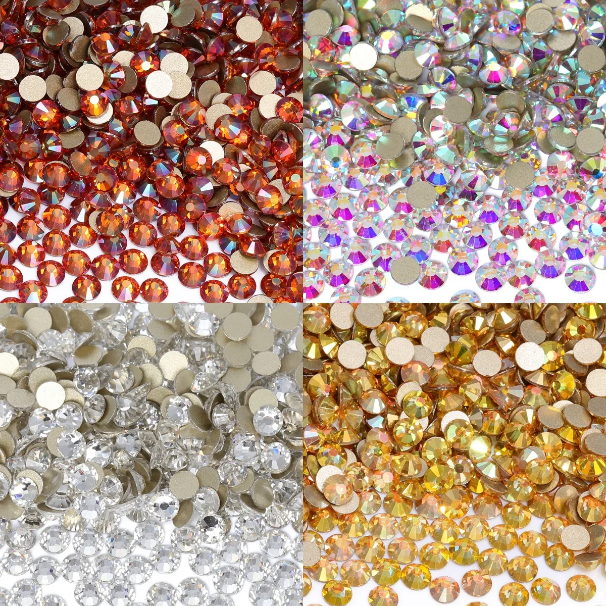 Wholesale SS3-SS30 14400/2880PCS Glass Rhinestones Crystal Glue on Flatback 3D Stones For Nail Art Decoration Clothing DIY