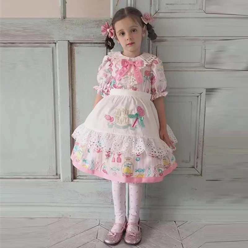 2024 Summer Tide Brand Children's Clothing Lollipop Pattern Cotton Children's Dress