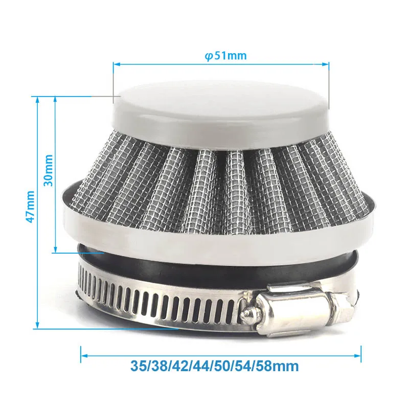 Mini Moto AIR FILTER 35mm 38mm 42mm 44mm 50mm 54mm 58mm for Minimoto Dirtbike Dirt Motor Bike Quad