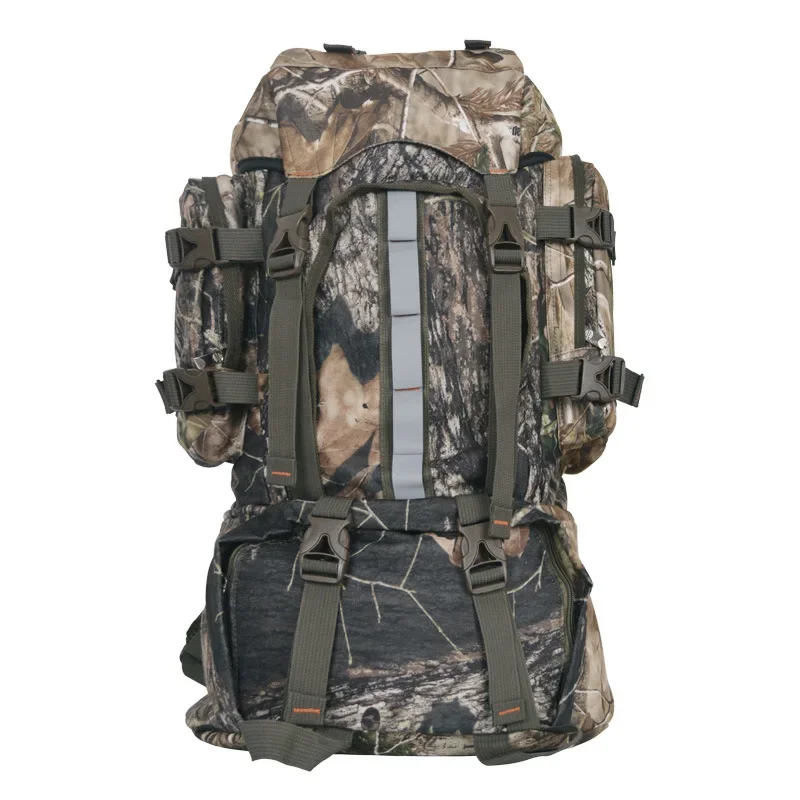 Factory Custom 600D Hunting Backpack with Waterproof Rain Cover 60 80L Camo Backpack Hunting Bag for for Men Hunters