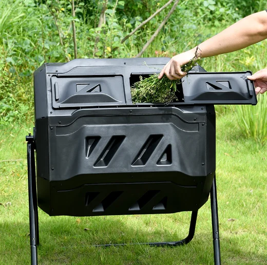 160L Garden Compost Bins  360-degree Rotatable Outdoor Fertilizer Fermentation Collection Bin