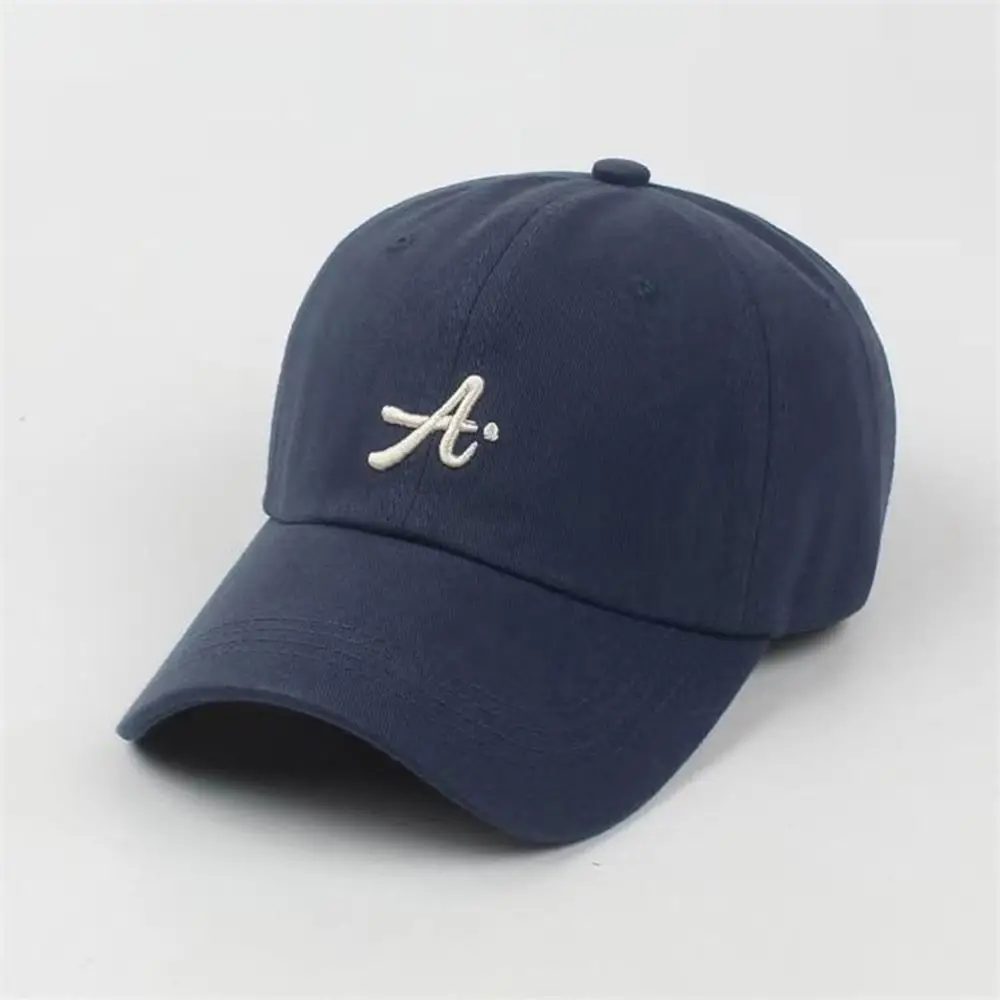 

Simple Adjustable Male Embroidery Cotton Female Snapback Hat Korean Style Cap Visors Cap Letter A Baseball Cap