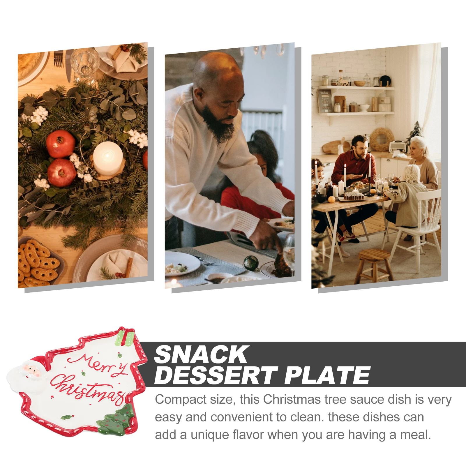 

Санта-Клаус Рождественская елка Керамическая тарелка Маленькая тарелка для соуса Миска для подачи еды Десерт Рождественское украшение