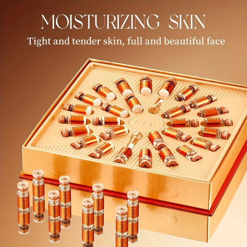 Etae Niacinamide + Juego de polvos liofilizados Vc de cinco pliegues, 0. 05 g * 14 botellas de polvo liofilizado de aminoácidos + 3 ml * 14 botellas de solución de enzimas Vc, piel hidratante, reafirmante y iluminadora, juego de cuidado de la piel de alta gama para hombres y mujeres, día de la madre, cumpleaños, regalo de Navidad